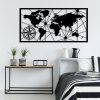 Stílusos fekete dekoratív fém falkiegészítő, 120 x 60 cm | 100% fém, 1,5 mm vastagság | Egyszerű falra szerelés a modern lakberendezéshez