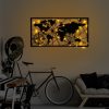 Stílusos fekete dekoratív fém faltartozék, 60 x 120 cm, 1,5 mm vastag | Egyszerű telepítés, IP20 besorolású, elemmel működik (3 AA) | Modern lakberendezés