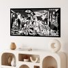 Stílusos fekete dekoratív fém fali kiegészítő, 85 x 40 cm | 100% fém, 1,5 mm vastagság | Tökéletes modern lakberendezéshez és egyedi falfestményekhez