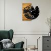Elegáns dekoratív fa falióra, 56 x 3 x 58 cm | 100% fa és fém, csendes mechanizmus | Egyedi dió-fekete kivitel, bármilyen helyiségbe tökéletes