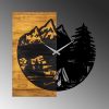 Elegáns dekoratív fa falióra, 56 x 3 x 58 cm | 100% fa és fém, csendes mechanizmus | Egyedi dió-fekete kivitel, bármilyen helyiségbe tökéletes
