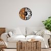 Elegáns dekoratív fa falióra, 56 x 3 x 56 cm | 100% fa és fém, csendes mechanizmus | Egyedi dió-fekete kivitel, bármilyen helyiségbe tökéletes