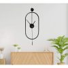 Elegáns fekete dekoratív fém falióra, 28 x 80 x 7 cm | 100% fém, 2,5 kg | Stílusos óra modern lakberendezéshez és irodai helyiségekhez