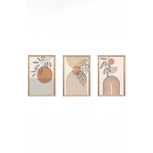 Fără ramă pictură Decorativ set (3 buc.), 33 x 48 cm | 100% MDF, UV imprimat | stilat tablou de perete modern pentru locuință și de birou pentru decor
