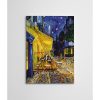 Vincent Van Gogh kávézó éjszakai terasz Vászonfestmény, 70 x 100 cm | 50% poliészter/50% pamut, 100% fa keret | Lenyűgöző falfestmény otthoni dekorációhoz