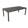 Asztal barna rattan borítással üveglappal 100*200*74 cm-es