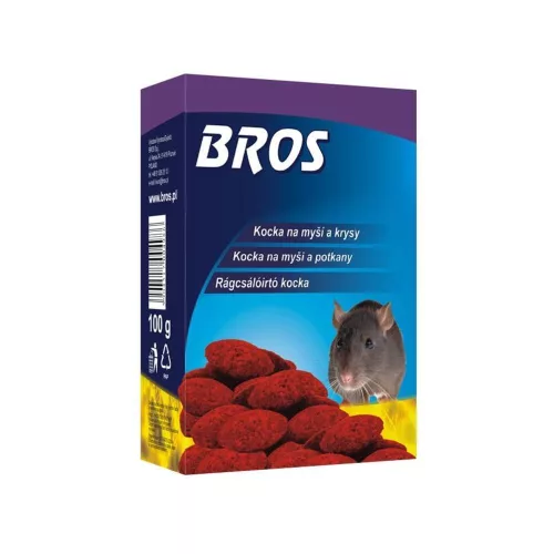 Bros Paraffinos rodenticid kocka 100 gr.
