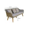 Modern 173 cm széles technorattan 3 üléses sofa Largo