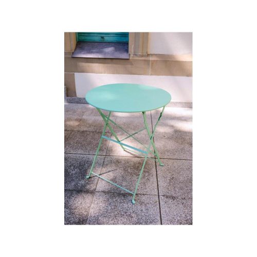 Kör alakú kis erkélyi asztal 60 cm-es zöld menta színben