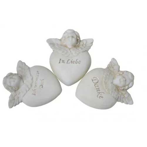 Dekoratív angyal kerámiából, felirattal, 3 féle, 1 db