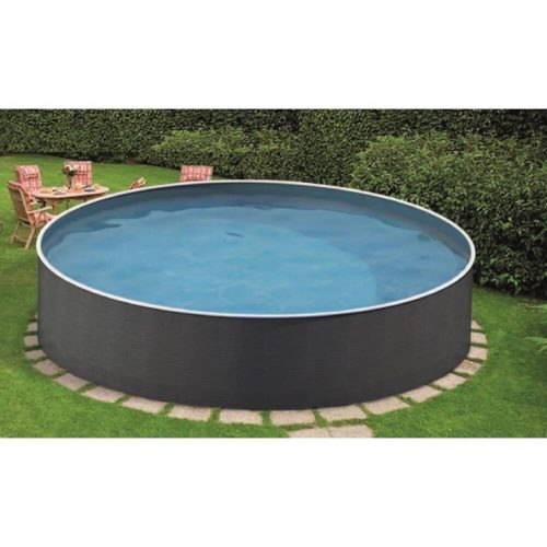 Azuro Rattan 5 m átmérőjű 1,2 m mély medence Lagoon kék fóliával szkimmer kiképzéssel