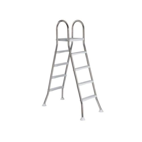 Azuro deluxe rozsdamentes acél 4 fokú létra fellépovel, max. 140 cm mély medencékhez