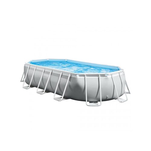 INTEX 26796NP Prism Frame ovális medence szett, 503×274×122 cm, vízforgató, létra, alátét, takaró