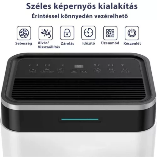 HOMEFORT HPMS20W Páramentesítő, 20 L/nap, Digitális kijelző, Gyerekzár, Időzítő, 6, 5 L tartály, Telítettségjelző, Zajszint: 42 dB, Kivezethető cseppvíz