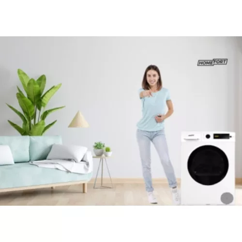 HOMEFORT HSZH71UW Hőszivattyús szárítógép, A++ Energiaosztály, 7 kg, Keskeny mélység, Zajszint: 65 dB, Inverter motor nélkül