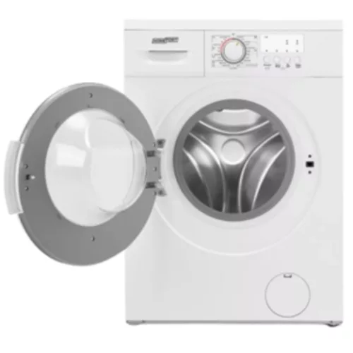 HOMEFORT HME16100UW Elöltöltős mosógép D energiaosztály, 6 kg, Keskeny mélység, 1000 fordulat/perc, Centrifugálási zajszint: 79 dB, Inverter motor nélkül, Gőzfunkcióval
