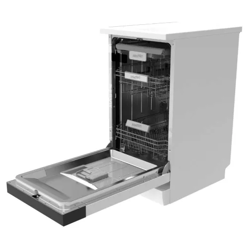 HOMEFORT HMGS0421W Szabadonálló mosogatógép 10 teríték, 8 L fogyasztás, 7 program, 47 db zajszint, E energiaosztály, Felső evőeszköztartó tálca, 45 cm, Digit. kijelző
