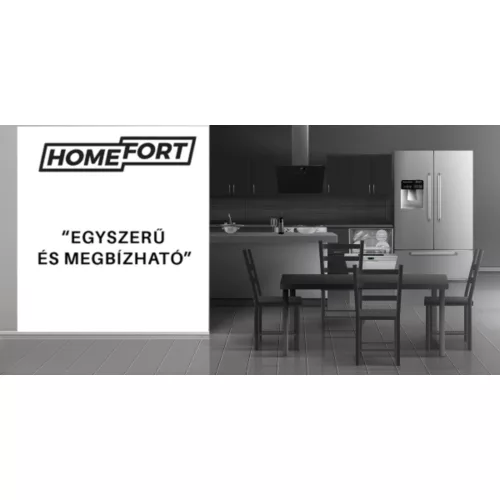 HOMEFORT HMGS0421W Szabadonálló mosogatógép 10 teríték, 8 L fogyasztás, 7 program, 47 db zajszint, E energiaosztály, Felső evőeszköztartó tálca, 45 cm, Digit. kijelző