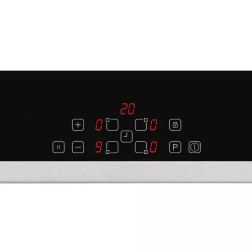 HOMEFORT HFBI64T2B Beépíthető Indukciós főzőlap Fém keretes, 7400 W, Érintőszenzoros, Gyerekzár, Booster funkció