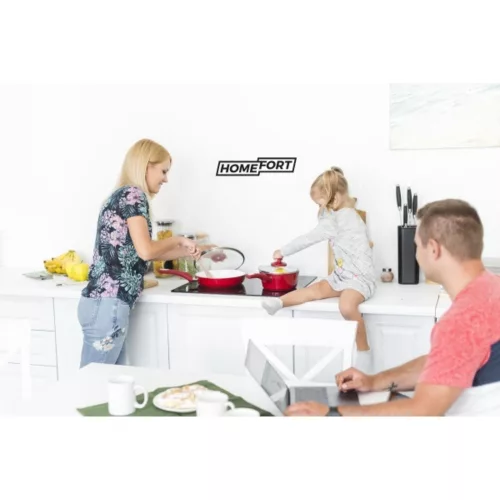 HOMEFORT HFBI64T2B Beépíthető Indukciós főzőlap Fém keretes, 7400 W, Érintőszenzoros, Gyerekzár, Booster funkció