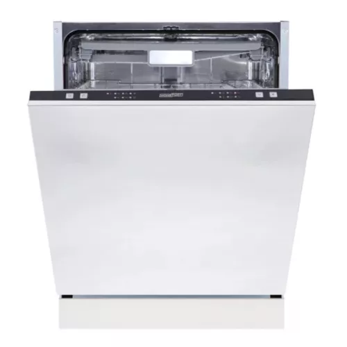 HOMEFORT HMGB0661B Beépíthető mosogatógép, bútorlap nélkül, 14 teríték, 11 L fogyasztás, 6 program, 47 dB zajszint, D energiaosztály, Felső evőeszköztartó , 60 cm, Digit. kijelző nélkül, Automata ajtónyitással