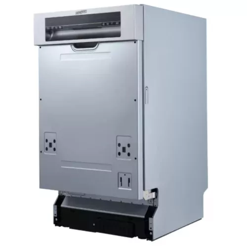 HOMEFORT HMGF0421DS Beépíthető mosogatógép, bútorlap nélkül, 10 teríték, 8.5 L fogyasztás, 8 program, 47 dB zajszint, D energiaosztály, Felső evőeszköztartó, 45 cm, Digit. kijelző, Automata ajtónyitással
