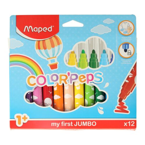 Jumbo színes, csuklós dobozjelölők 12 db