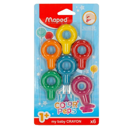 Baby Colorpeps kerek műanyag zsírkréta 6 db.