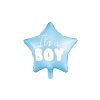 "It's a boy" fólia lufi babaváró bulira, csillag, kék, 48cm