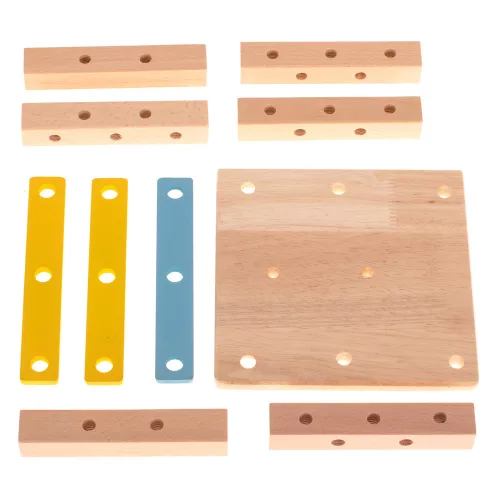Scaun educativ lemn cub de construcție set 49 piese.