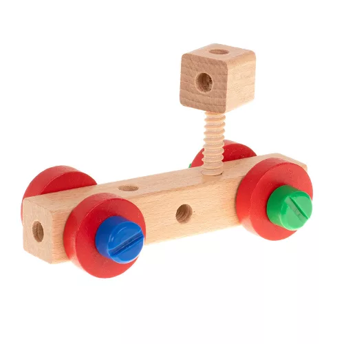 Scaun educativ lemn cub de construcție set 49 piese.