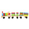 Fa szortírozó ügyességi puzzle vonat mozdony + vagonok 30cm