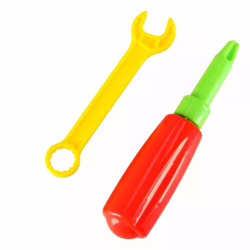 Șurubelniță, burghiu, csavarok, cuburi de construcție, set de bricolaj, valiză, 261 bucată