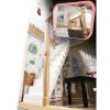 Fából készült MDF babaház + bútor 122cm XXL LED LED