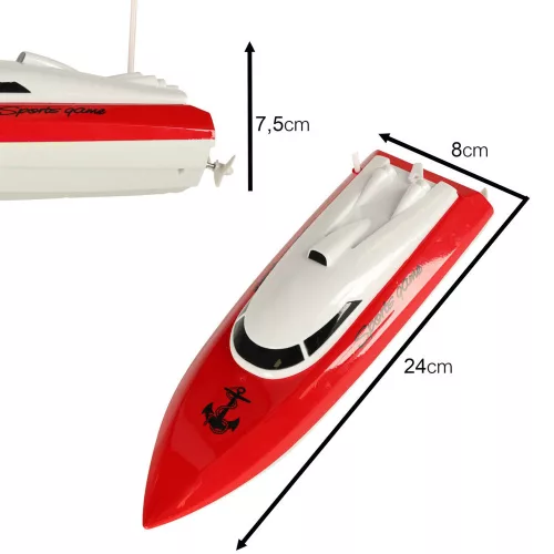Távirányítású hajó RC 4CH mini CP802 távirányítóval, piros