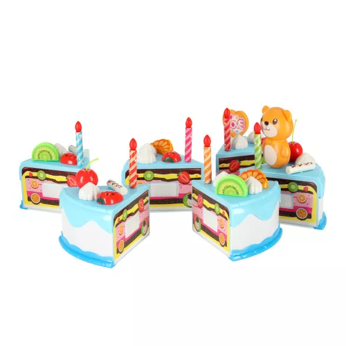 Születésnapi torta tépőzáras konyhai szeleteléshez 80 darabos kék