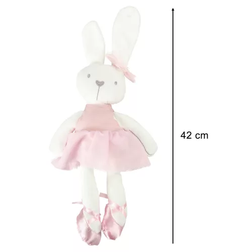 pluș plușanimal articol jucărie nyuszi roz în costum 42cm