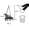 LUARO Hintaszék Gólyafészek Fekete 80cm 150kg
