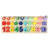 Montessori fából készült számsoroló 3in1 13x36cm