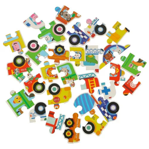 30 piese metal vehicule puzzle