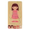 Fa réteges puzzle testépítő montessori lány