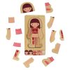 Fa réteges puzzle testépítő montessori lány