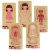 Fa réteges puzzle testépítő montessori lány