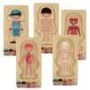 Fa réteges puzzle montessori testépítő fiú fiú