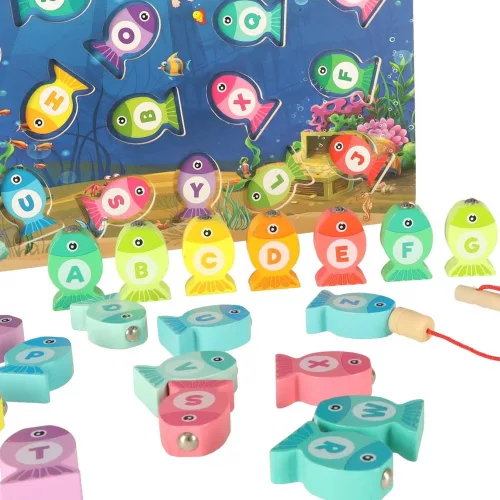 Fa játékhal horgászat mágnessel montessori
