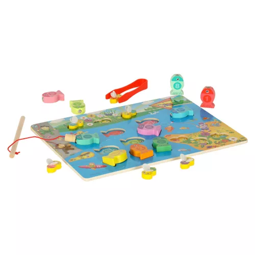 Fa játékhal horgászat mágnessel, méhek montessori