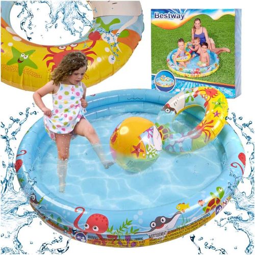 BESTWAY 51124 Biliárdgolyós, kerek, gurulós medence 122 cm