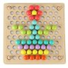 Oktatási montessori gyöngygolyó mozaik puzzle 77el.