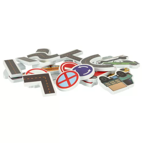 Jucărie de baie pentru copii, apă, articol, habszivacs articol, mașini, utca, puzzle, 23 piese.