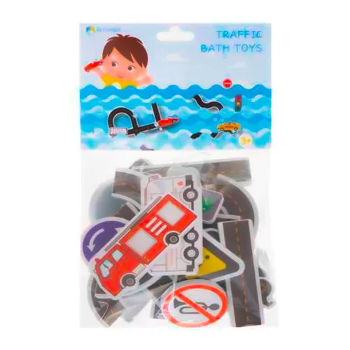 Jucărie de baie pentru copii, apă, articol, habszivacs articol, mașini, utca, puzzle, 23 piese.